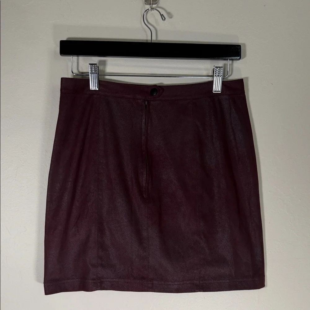 Free People Rich Burgundy Mini Skirt